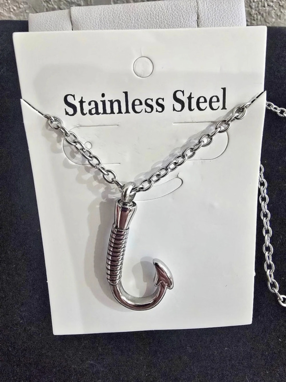 Fish Hook Cremation Urn Necklace